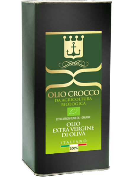 Olio Crocco (extra vergine di oliva bio) 5 lt. – confezione da 4 lattine