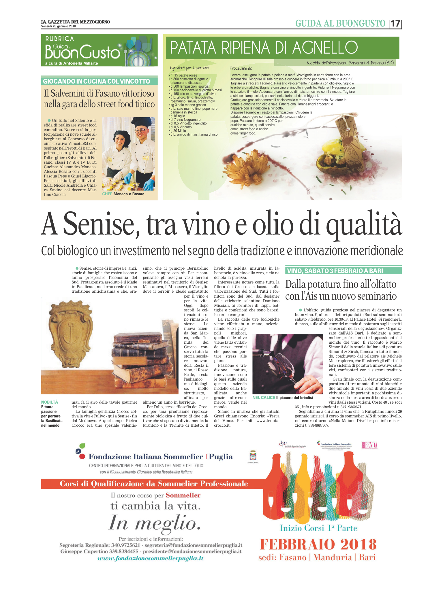 articolo Gazzetta del Mezzogiorno su Azienda San Marco